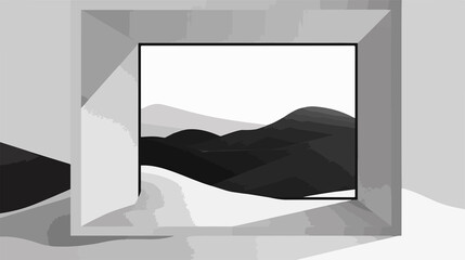 Naklejka premium Professional Rectangle Shape Symbol Black and White Vector Silhouette