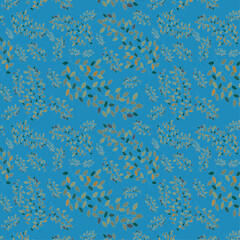 Leaves Pattern. Seamless pattern with branches. Vector illustration.
