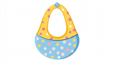 Colorful Baby Bib Vector Illustration for Infants Clothing Design