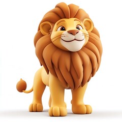 Playful lion character design in 3d animation cartoon style fun