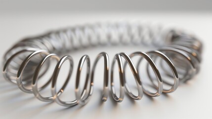 A set of small, precise mechanical springs isolated on a white surface.