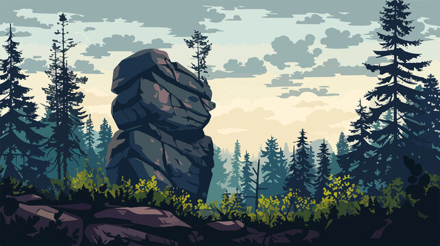 Spectacular Rock Formation in a Lush Forest Setting Top of Natural Landmark Malinska