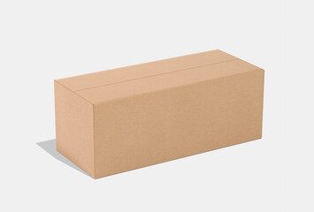 empty Brown Paper mailing box cardboard box isolated on white background