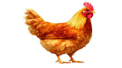 Fototapeta premium brown chicken on white background, brown chicken png