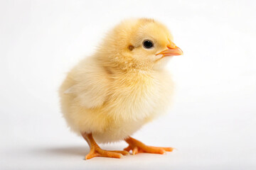 Fototapeta premium Adorable baby chick. A baby chick over a white background