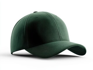 Fototapeta premium Dark green barista hat featuring a sleek design suitable for cafes and coffee shops, ideal for branding and staff attire