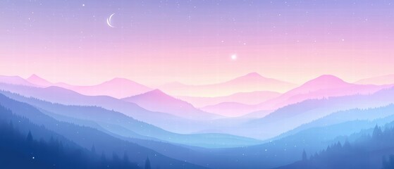 Awakening serenity tranquil dawn landscape in soft pastel gradients