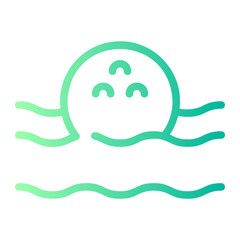 golf ball on water gradient icon