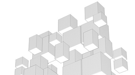  abstract modular architecture 3d rendering