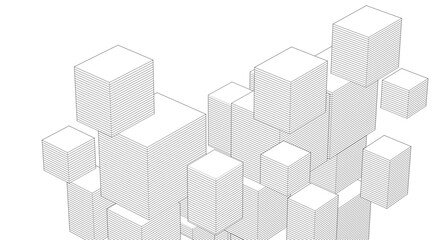  abstract modular architecture 3d rendering