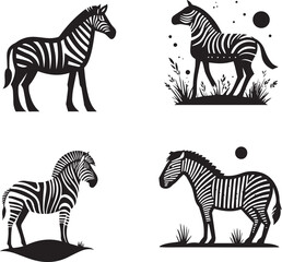 set of zebra  © AU Vector Images