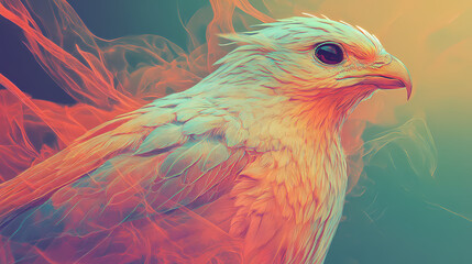 Fototapeta premium Whispers of the zephyr: a mythical portrait of the wind-borne bird (generative ai). Zephyrous. Illustration