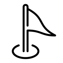 golf flag line icon