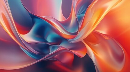 Obraz premium Abstract Swirling Hues: A Symphony of Orange and Teal