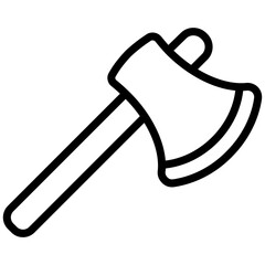 Axe Outline Icon, Black And White Outline Icon Symbol