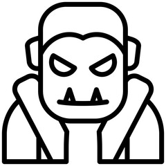 Vampire Outline Icon, Black And White Outline Icon Symbol