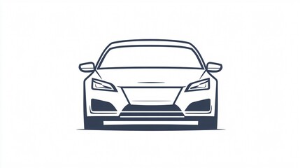 Professional Car Front View Line Icon Vector for Graphic Designs