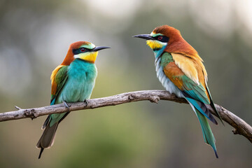 Fototapeta premium Photo of couple of birds - focus in the first plane -