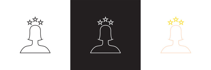 Customer experience icon in three color. Vector illustration. isolated on white and black background. EPS 10