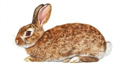 Obraz premium Realistic rabbit illustration for easter and spring design projects Adopt a Rescued Rabbit Month