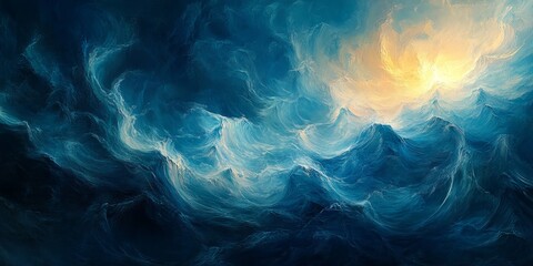Obraz premium waves radiating from the Energy center of an abstract canvas. Generative AI