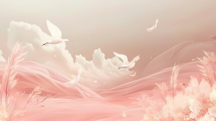 Ethereal winds:soft,flowing patterns for serene interiors and elegant designs. Zephyrous. Illustration