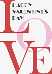 Happy Valentine's Day vertical poster. Stylish trendy design for Valentine's Day. Love vector template for card, invitation, web banner, brochure.