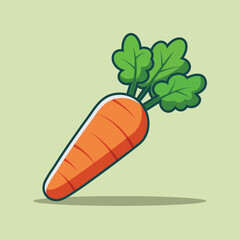 Carrot Vegetable Cartoon Vector Icon Illustration. Food Nature Icon Concept Isolated Premium Vector. Flat Cartoon Style