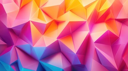 Vibrant Abstract Low Poly Colorful Geometric Shapes Background