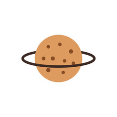 Logo planet cookies unique design minimalist with blank background