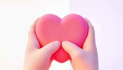 Obraz premium Gentle Heart: Caring Hands Graphic