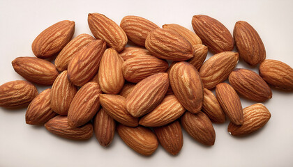 almonds on a white background