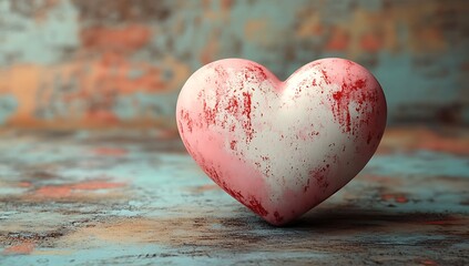 Fototapeta premium Heart-Shaped Object with Red Paint