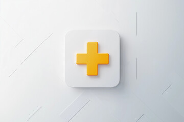 Fototapeta premium A minimalistic concept of medical AI featuring a sleek, white background with clean lines and subtle