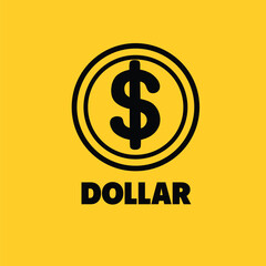 dollar icon silhouette logo