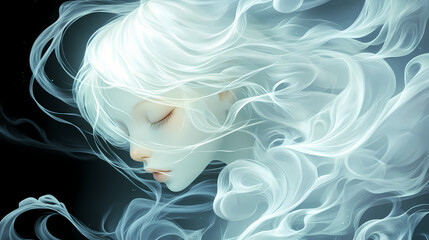 Ethereal winds:soft,flowing patterns for serene interiors and elegant designs. Zephyrous. Illustration