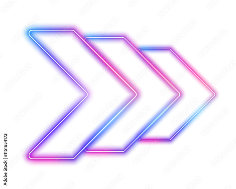Fototapete glowing neon arrows-pointers on transparent background png, arrows-pointers on expressway, computer 