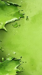 A green background with water droplets on it