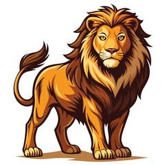 A lion illustration, lion cartoon isolated on white background