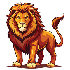 Obraz premium A lion illustration, lion cartoon isolated on white background