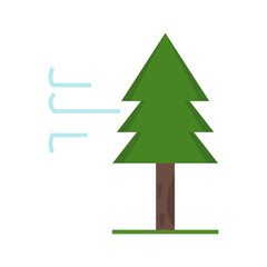 Fototapeta premium Tree with Wind Vector Icon