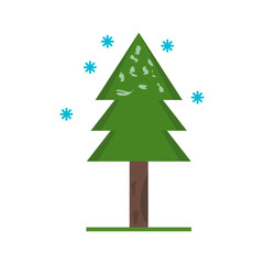 Tree in Snow Vector Icon