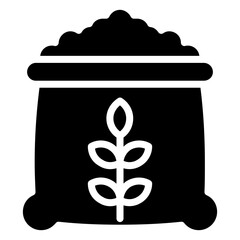 Flour Glyph Icon, Black And White Glyph Icon Symbol