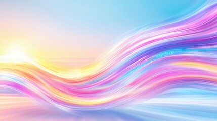 Obraz premium Abstract Pastel Rainbow Wave Background Soft Colors Swirls Design