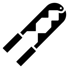 Nut Cracker Glyph Icon, Black And White Glyph Icon Symbol