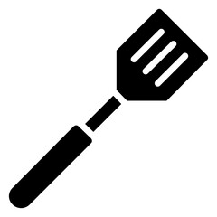 Spatula Glyph Icon, Black And White Glyph Icon Symbol