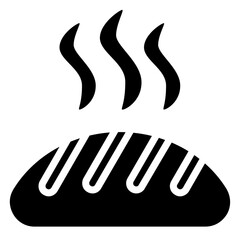 Bread Glyph Icon, Black And White Glyph Icon Symbol