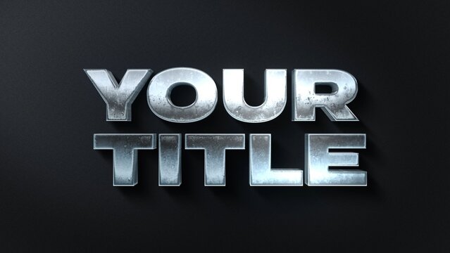 Dark Shiny Metallic Realistic Reflective Title Text Intro