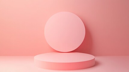 Soft pink circular platforms set against a pastel background create an inviting and minimalist display perfect for product showcases or artistic presentations