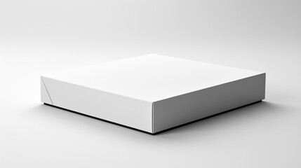Naklejka premium Minimalist flat white cardboard box on light background